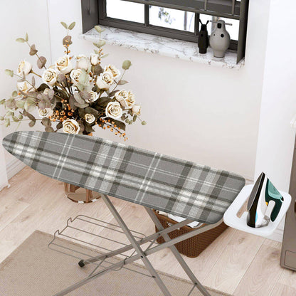 1-Piece Plaid Checkered Gray  Ironing Board Cover, Universal Size, Without Board