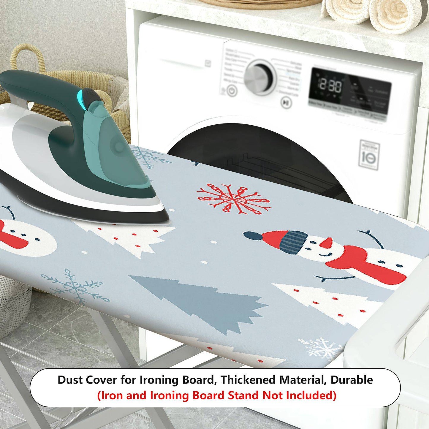 1-Piece Snowman Christmas Winter  Ironing Board Cover, Universal Size, Without Board
