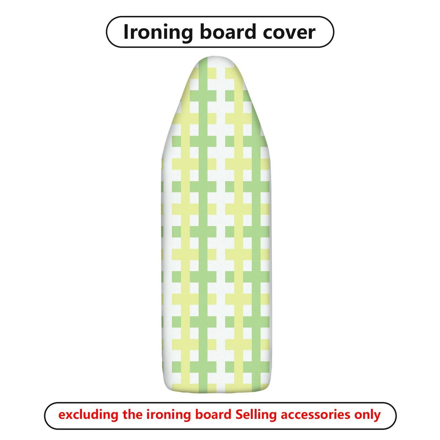 1-Piece Plaid Pattern Green Yellow Checks  Ironing Board Cover, Universal Size, Without Board