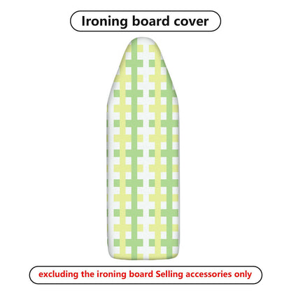1-Piece Plaid Pattern Green Yellow Checks  Ironing Board Cover, Universal Size, Without Board