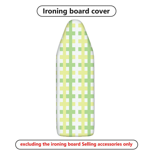 1-Piece Plaid Pattern Green Yellow Checks  Ironing Board Cover, Universal Size, Without Board