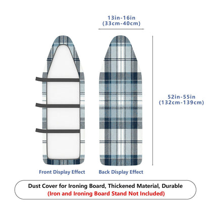 1-Piece Plaid Pattern Blue White  Ironing Board Cover, Universal Size, Without Board