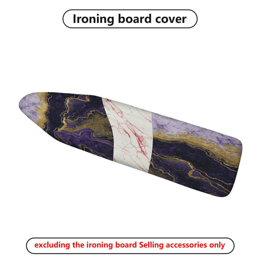 1-Piece Abstract Marble Purple White Gold  Ironing Board Cover, Universal Size, Without Board