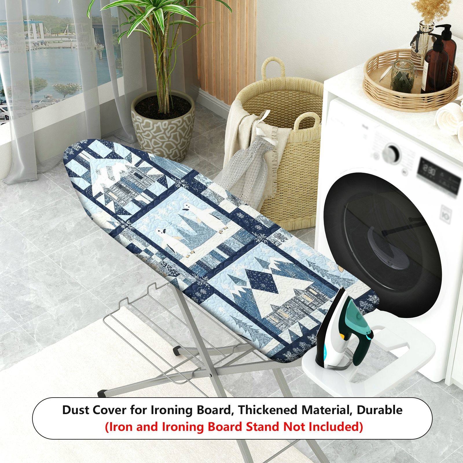 1-Piece Winter Snow Village  Ironing Board Cover, Universal Size, Without Board