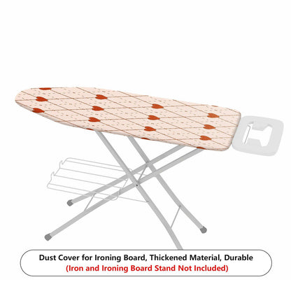 1-Piece Heart Printed Diamond Pattern Beige  Ironing Board Cover, Universal Size, Without Board