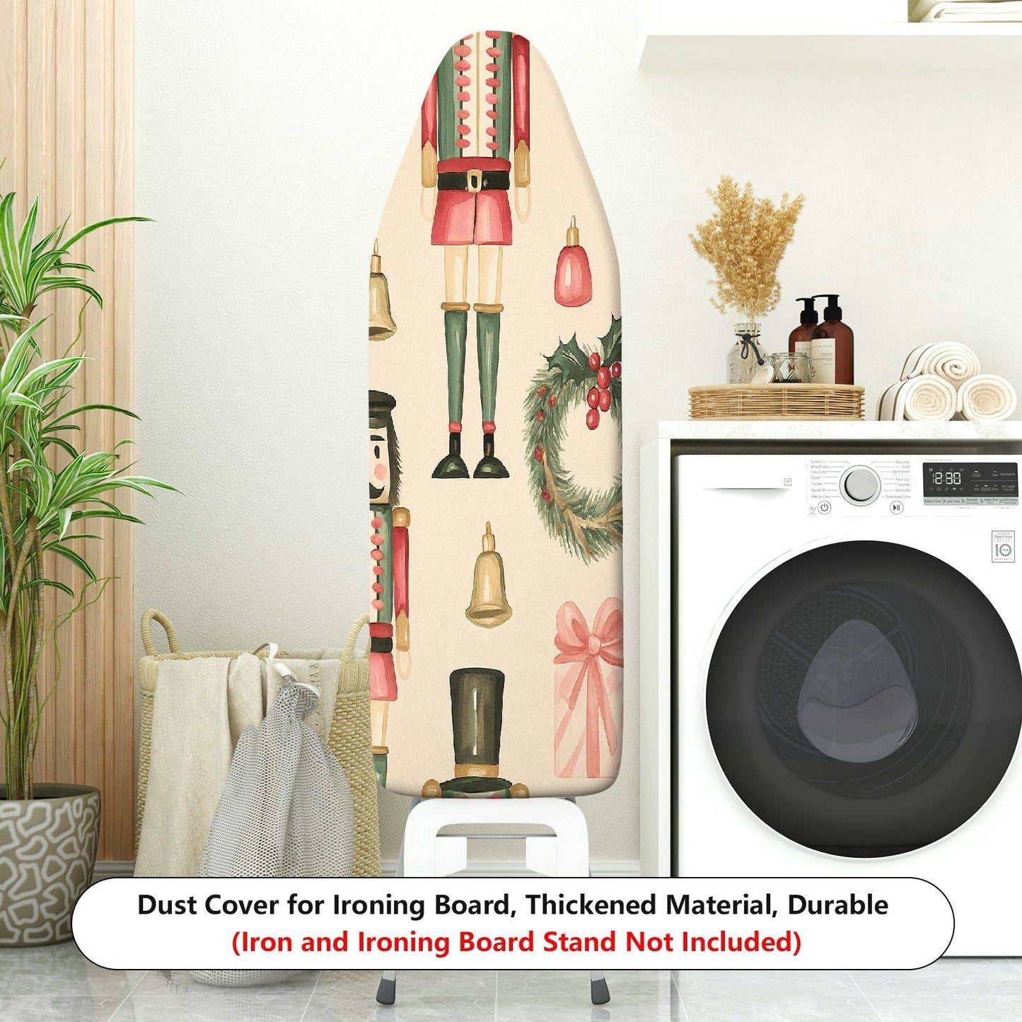 1-Piece Nutcracker Festive Christmas  Ironing Board Cover, Universal Size, Without Board