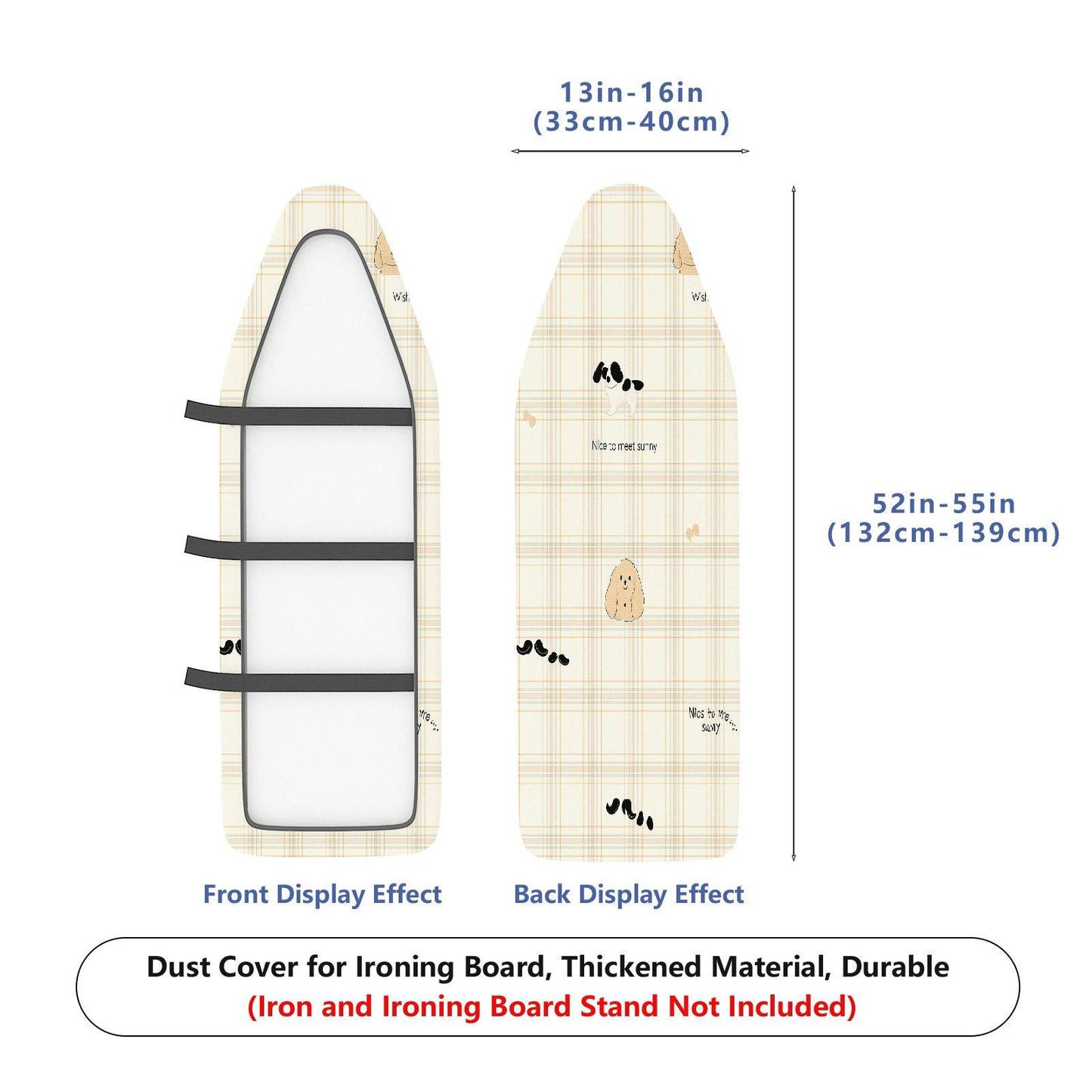1-Piece Plaid  Pet  Ironing Board Cover, Universal Size, Without Board