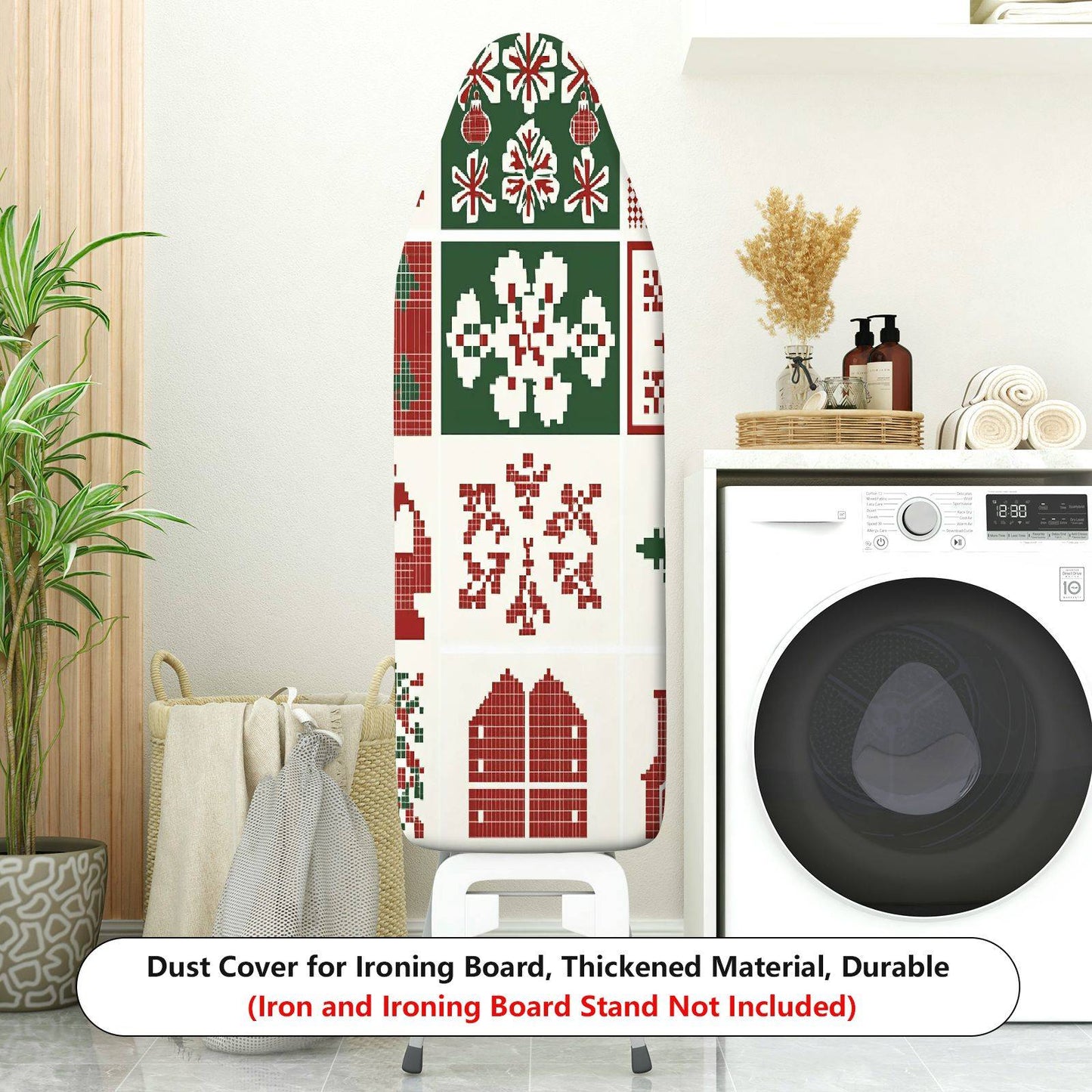 1-Piece Christmas Festive Nordic  Ironing Board Cover, Universal Size, Without Board