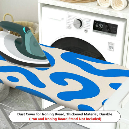 1-Piece Abstract Blue Wave Pattern Modern Design  Ironing Board Cover, Universal Size, Without Board