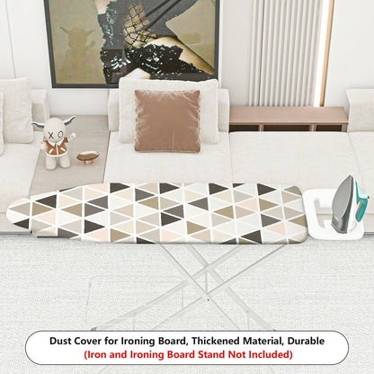 1-Piece Geometric Pattern Beige Brown Triangle  Ironing Board Cover, Universal Size, Without Board