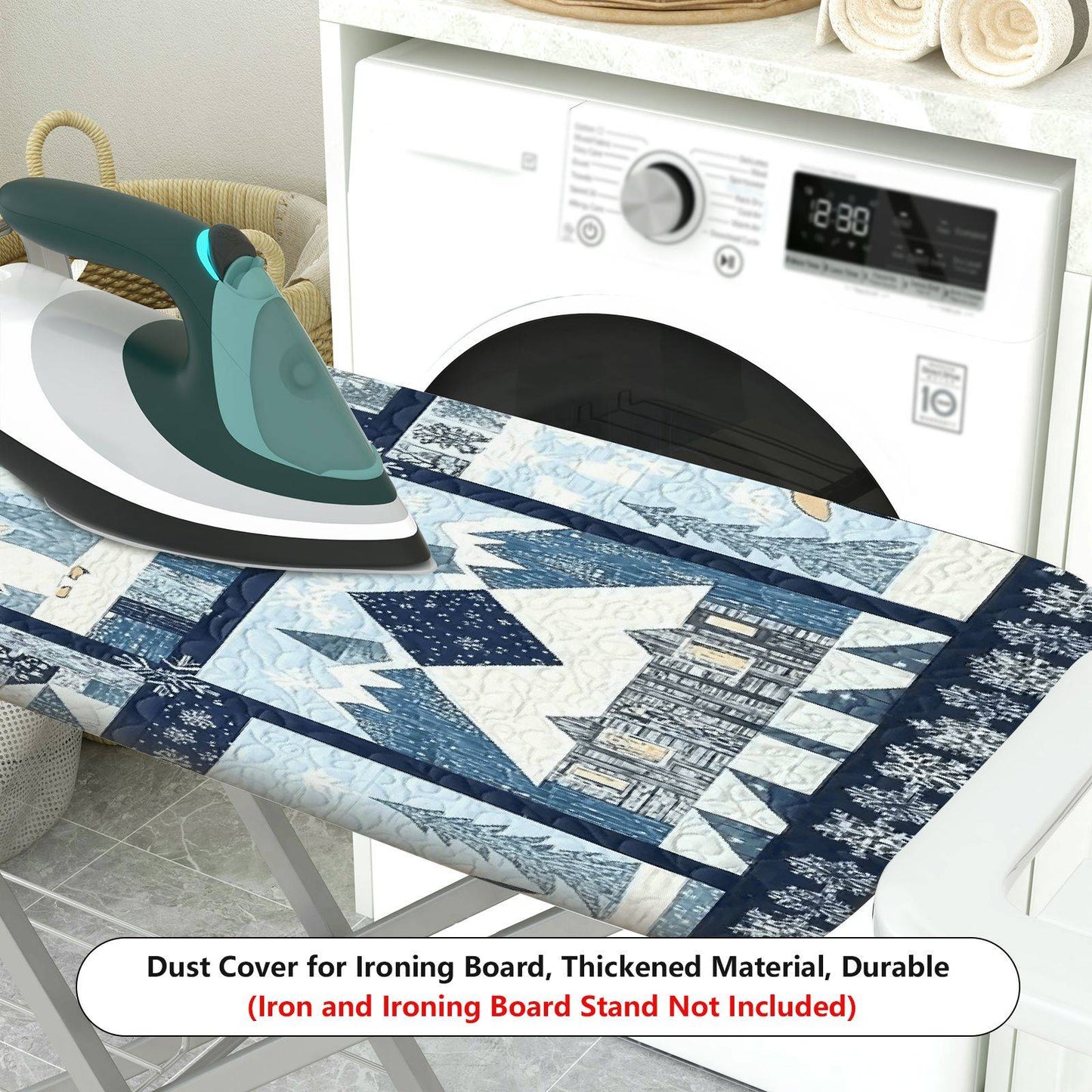 1-Piece Winter Snow Village  Ironing Board Cover, Universal Size, Without Board