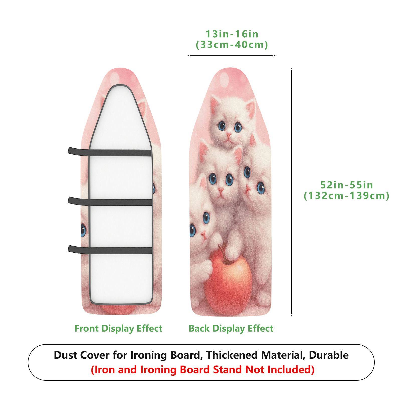 1-Piece Cat Cute Whimsical  Ironing Board Cover, Universal Size, Without Board