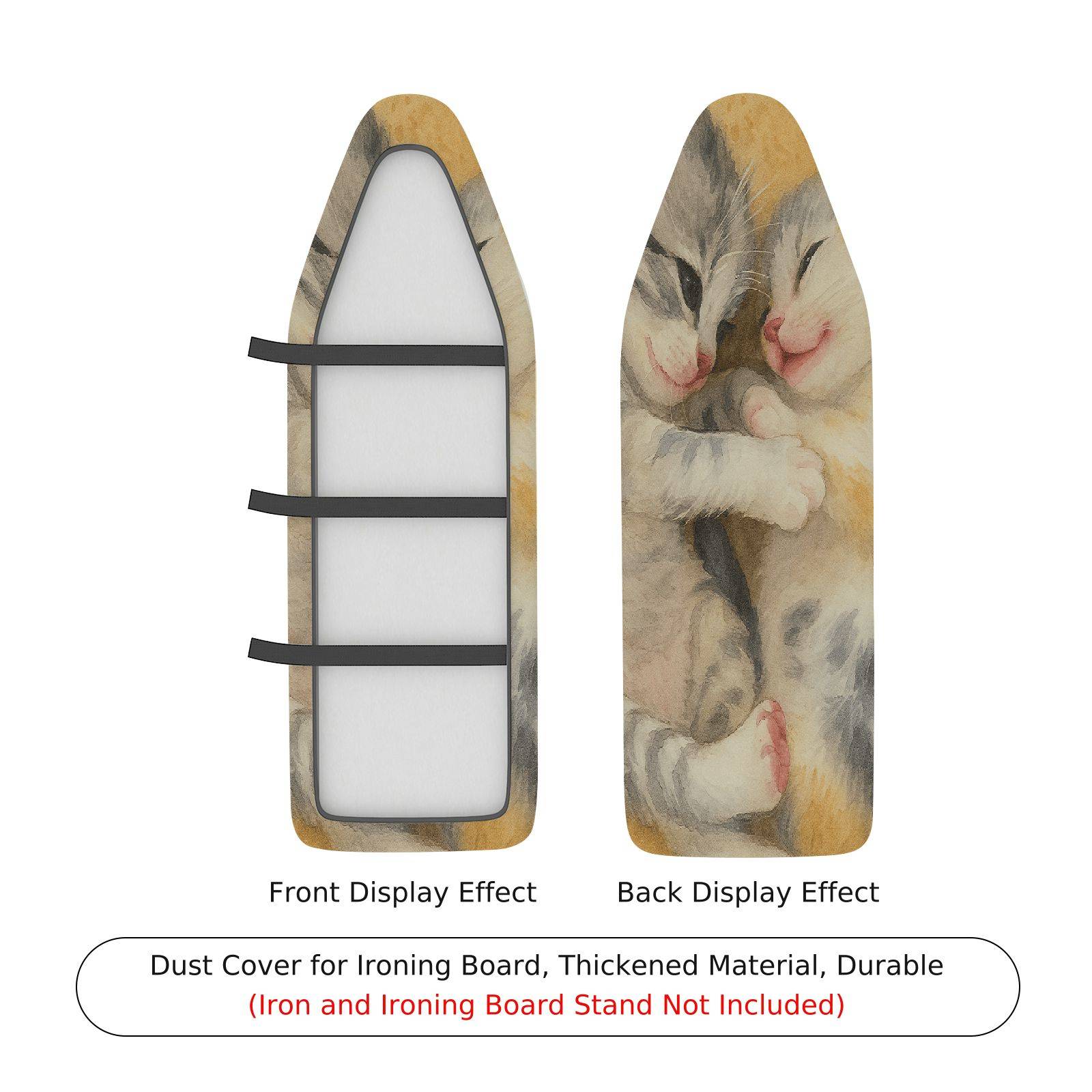 1-Piece Cute Kitten Animal Artistic  Ironing Board Cover, Universal Size, Without Board