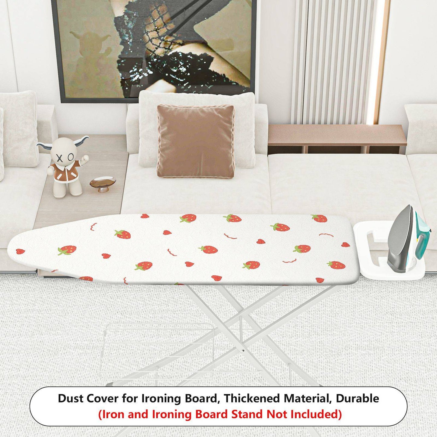 1-Piece Strawberry Heart Pattern Cute  Ironing Board Cover, Universal Size, Without Board