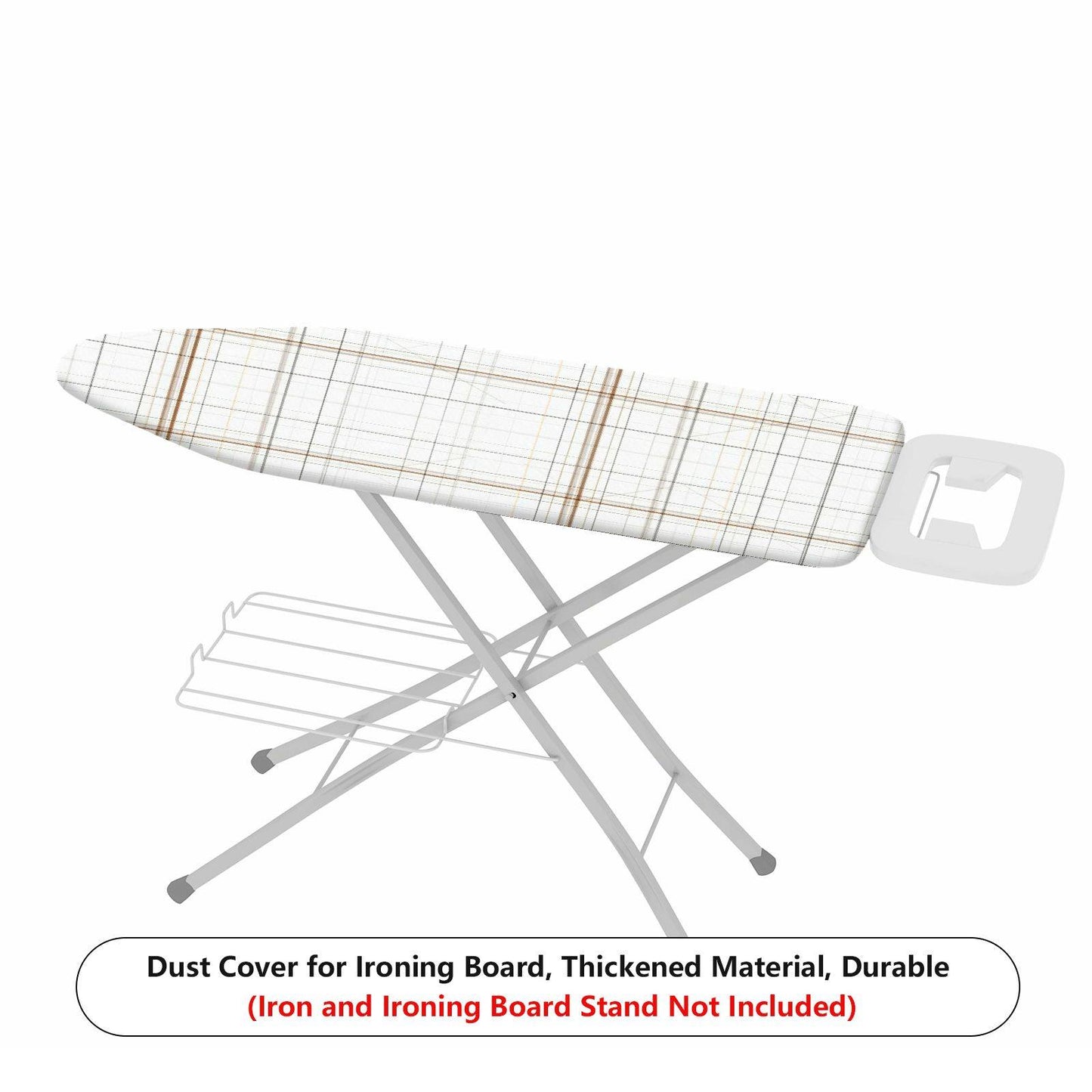 1-Piece Plaid Grid Pattern White Theme  Ironing Board Cover, Universal Size, Without Board