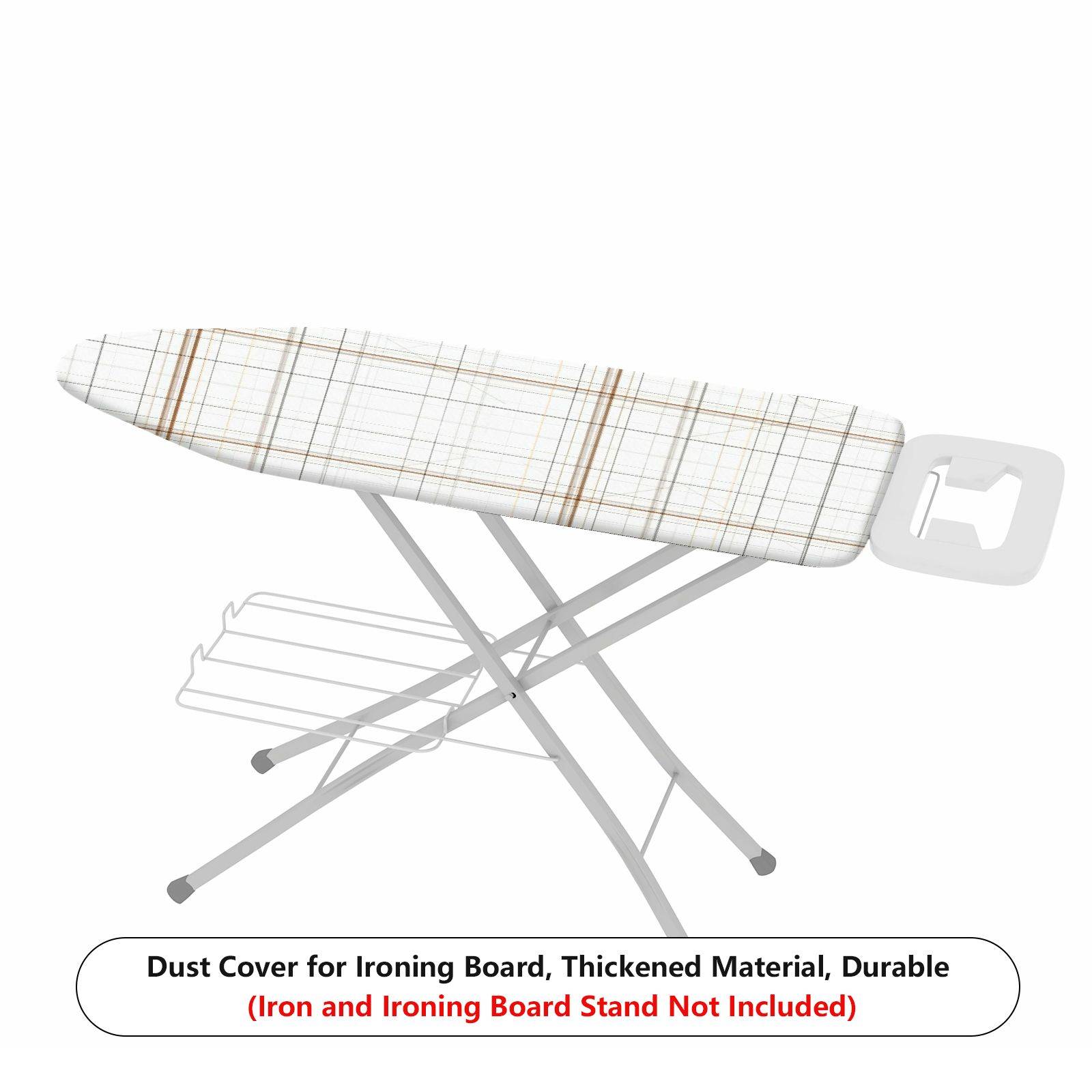 1-Piece Plaid Grid Pattern White Theme  Ironing Board Cover, Universal Size, Without Board