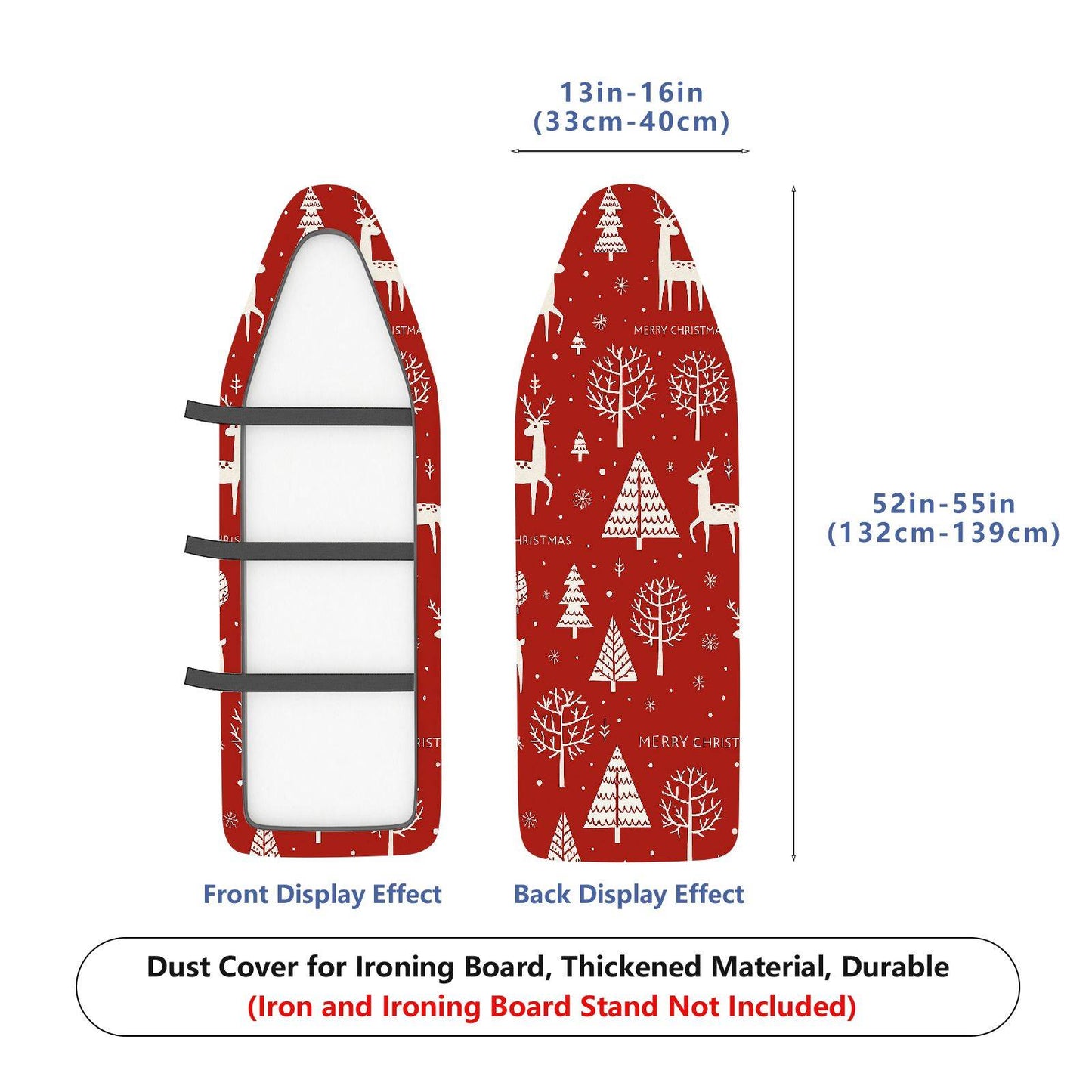 1-Piece Christmas Deer Tree  Ironing Board Cover, Universal Size, Without Board