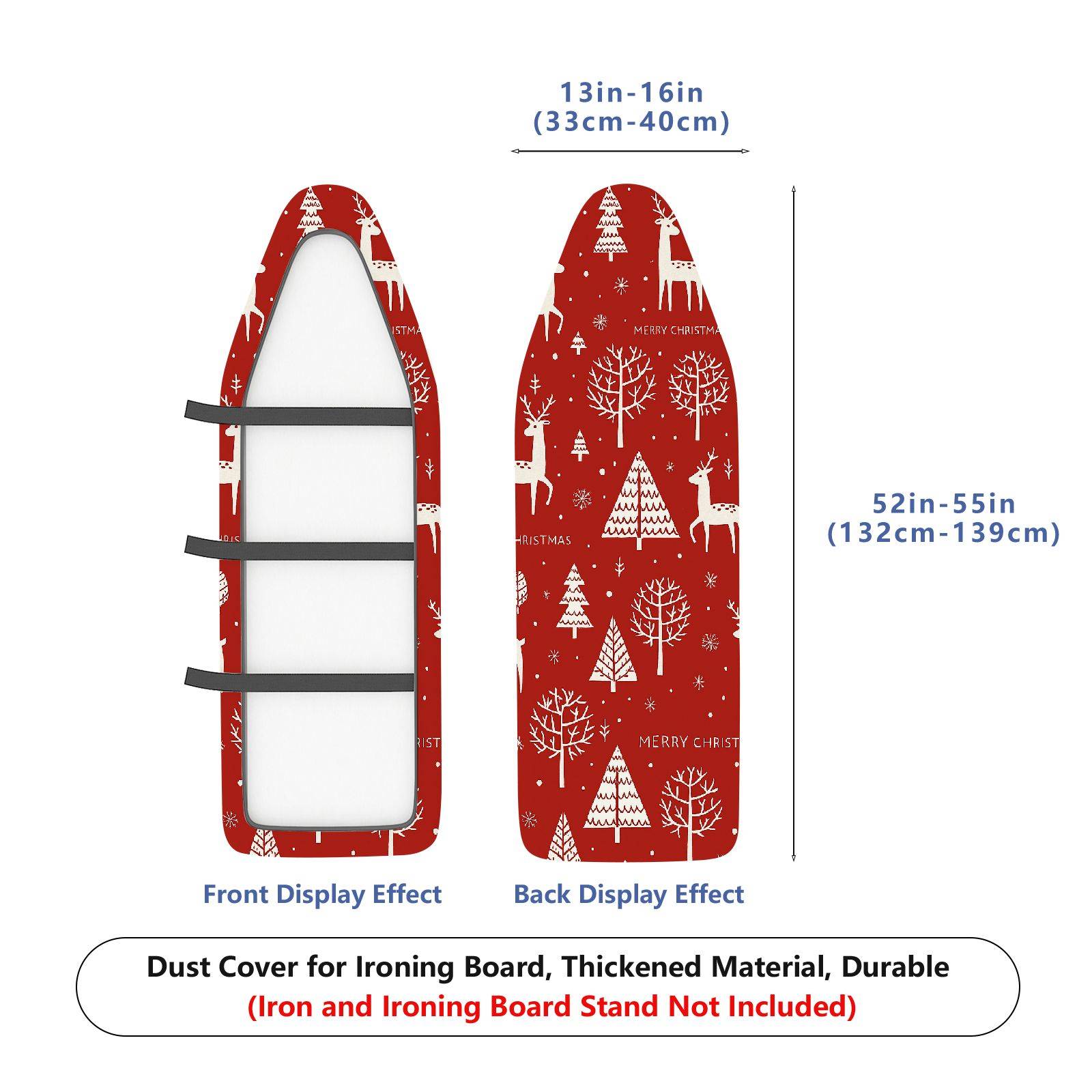 1-Piece Christmas Deer Tree  Ironing Board Cover, Universal Size, Without Board