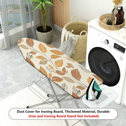 1-Piece Leaf Pattern Autumn Brown Beige  Ironing Board Cover, Universal Size, Without Board