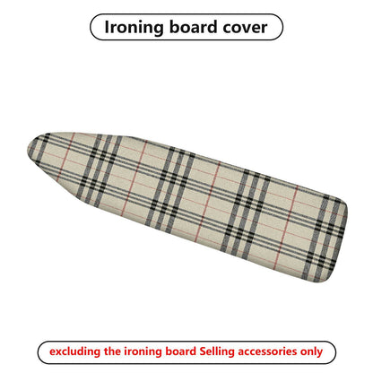 1-Piece Plaid Checkered Beige  Ironing Board Cover, Universal Size, Without Board