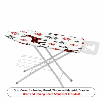 1-Piece Red Plaid Deer Snowflake Christmas  Ironing Board Cover, Universal Size, Without Board