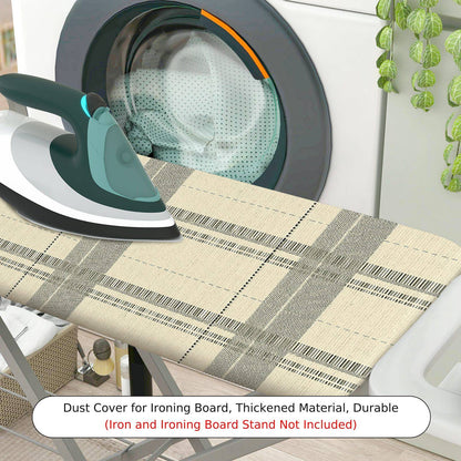 1-Piece Plaid Checkered Beige  Ironing Board Cover, Universal Size, Without Board