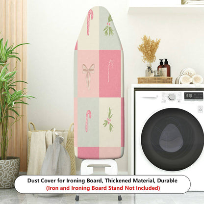 1-Piece Christmas Candy Cane Mistletoe Bow  Ironing Board Cover, Universal Size, Without Board
