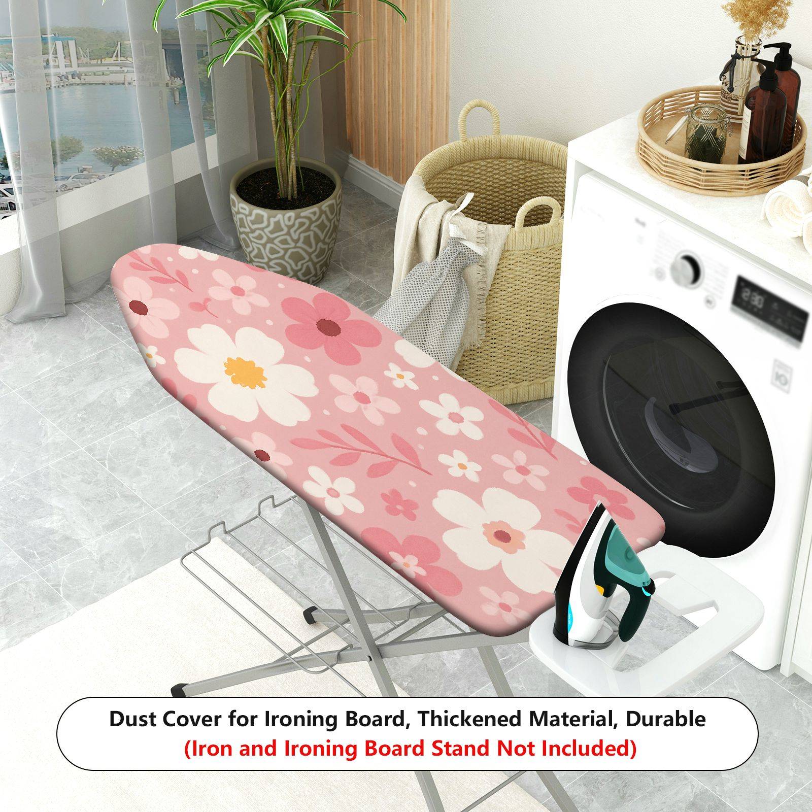 1-Piece Floral Pink Pattern Cute  Ironing Board Cover, Universal Size, Without Board