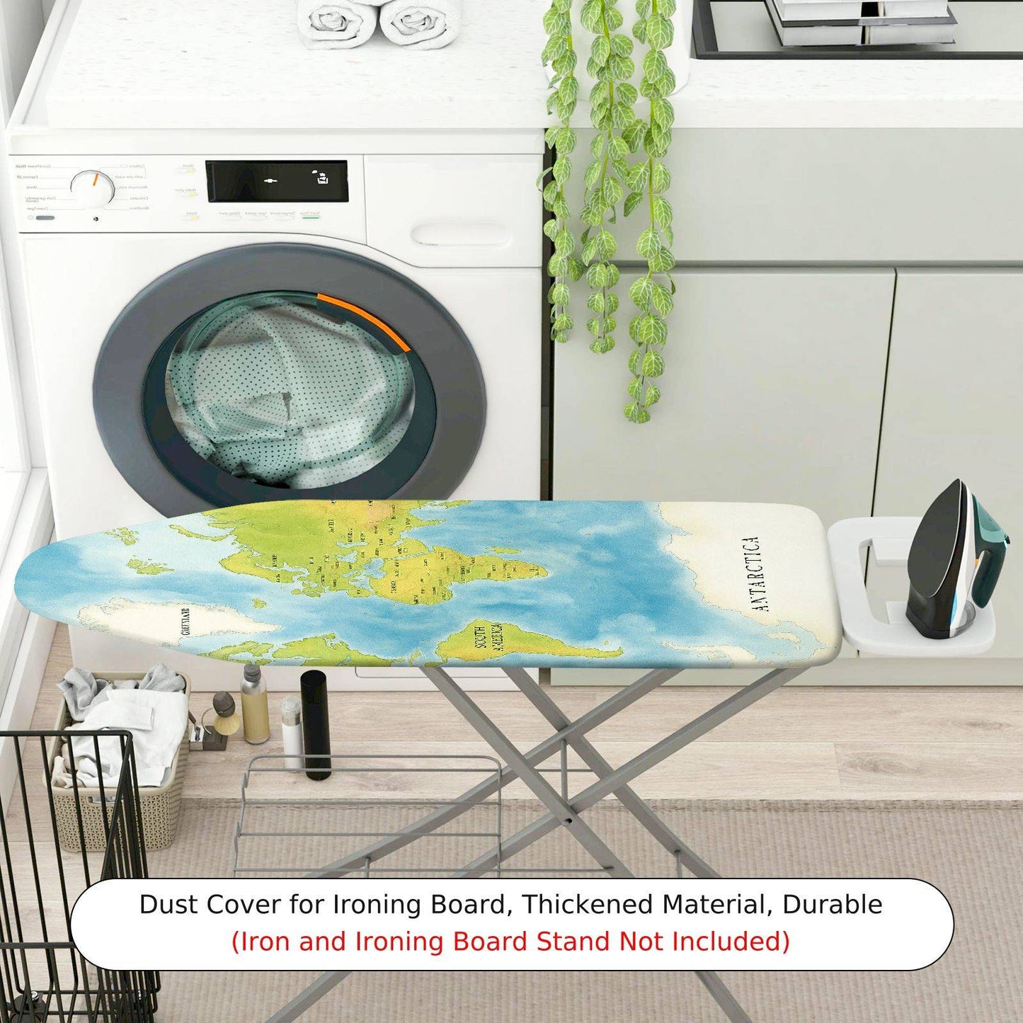 1-Piece World Map Geography Travel  Ironing Board Cover, Universal Size, Without Board