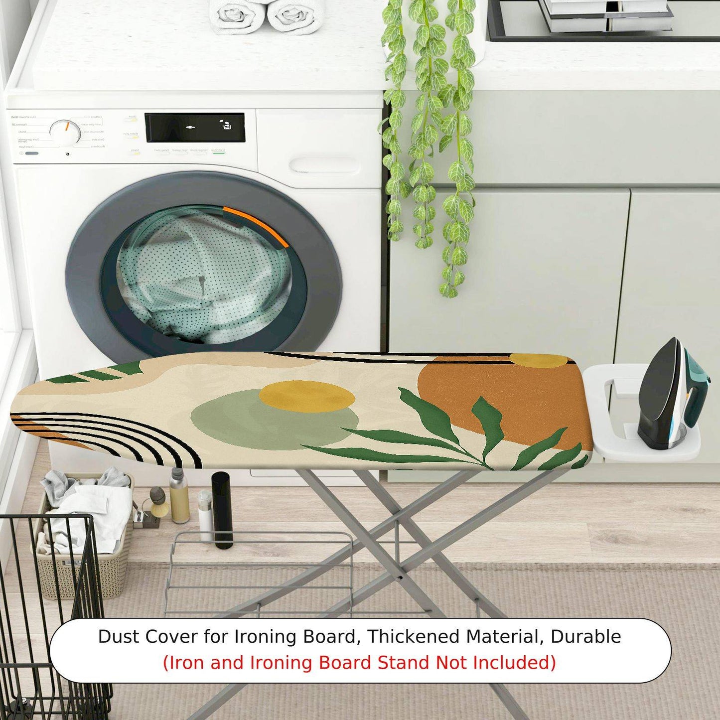1-Piece Abstract Botanical Stripe  Ironing Board Cover, Universal Size, Without Board