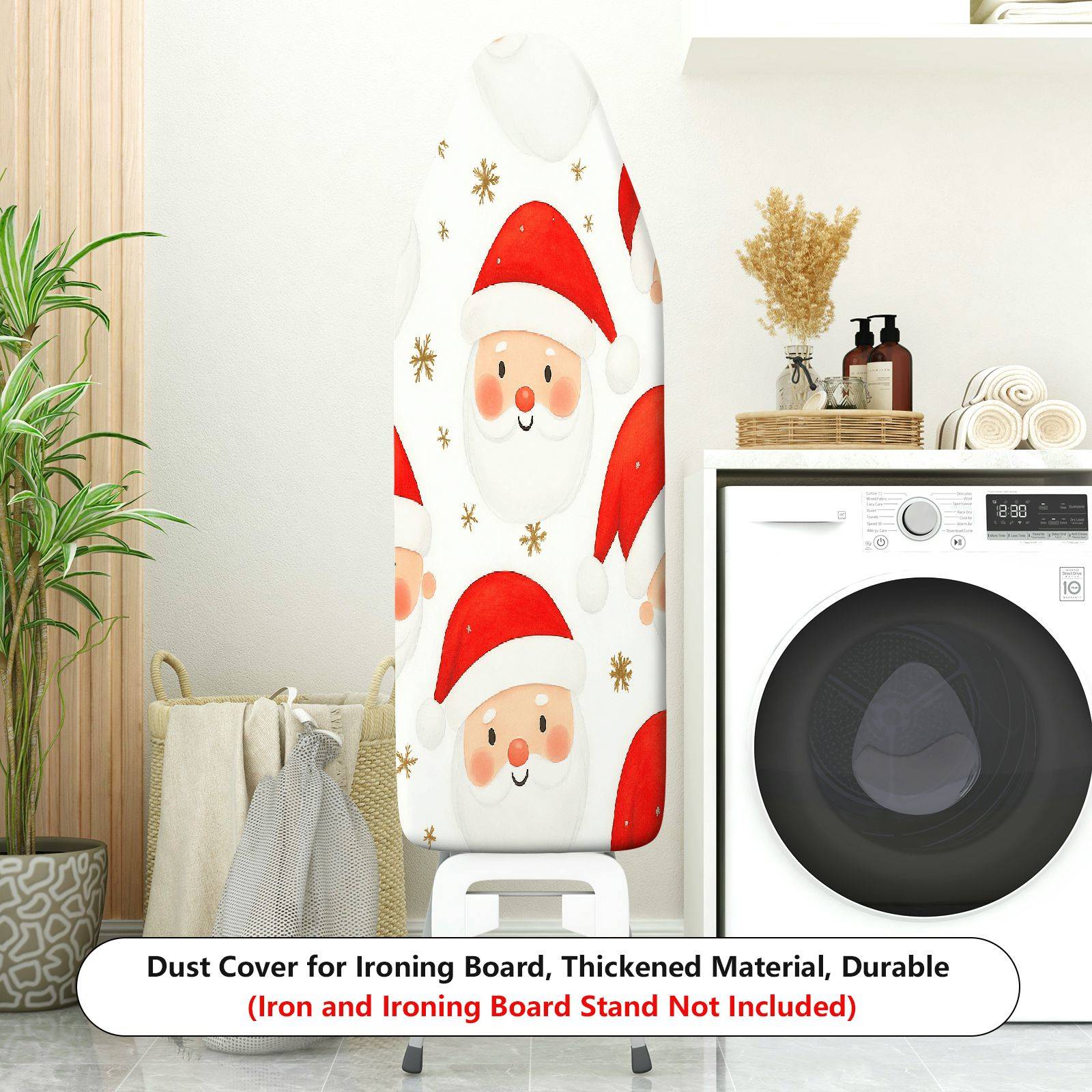 1-Piece Santa Claus Christmas Snowflake  Ironing Board Cover, Universal Size, Without Board