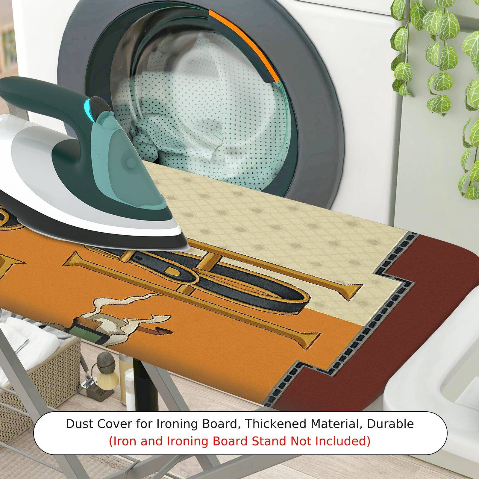 1-Piece Abstract Geometric Vintage  Ironing Board Cover, Universal Size, Without Board