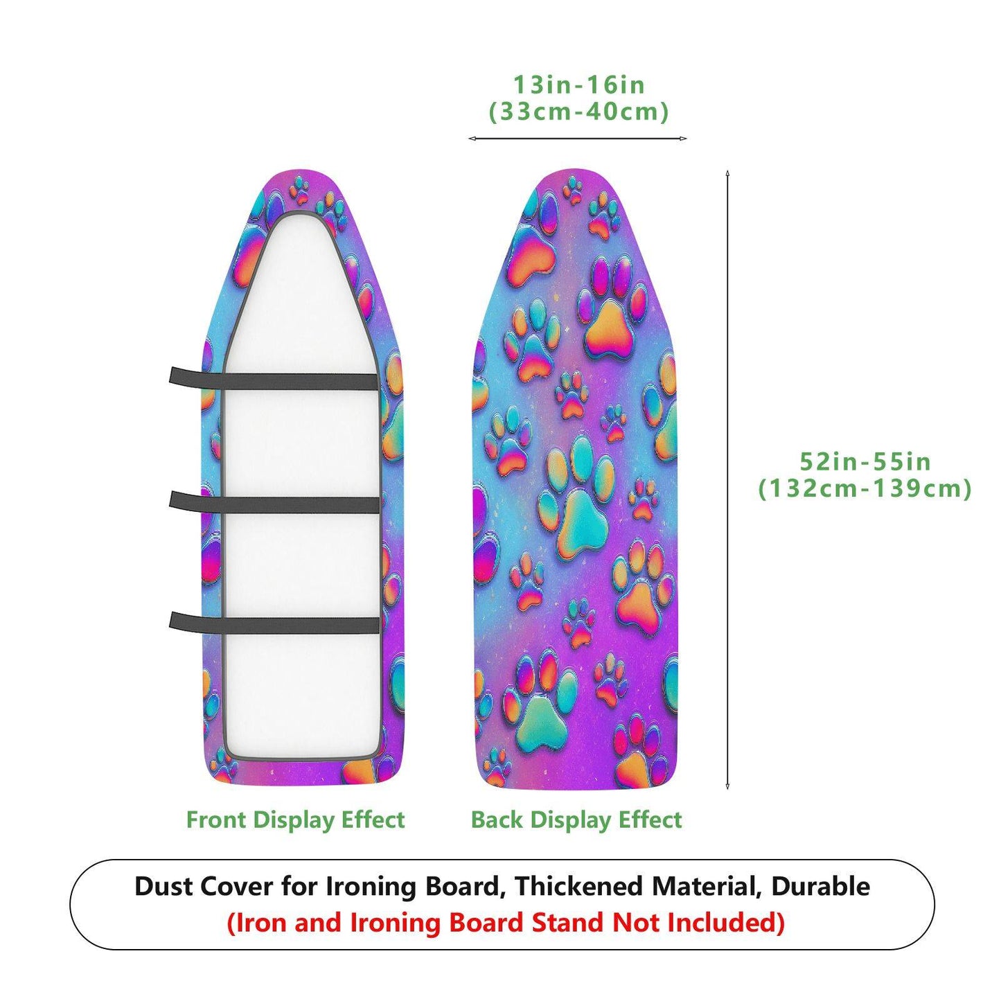 1-Piece Colorful Paw Print Pattern Modern Fun  Ironing Board Cover, Universal Size, Without Board