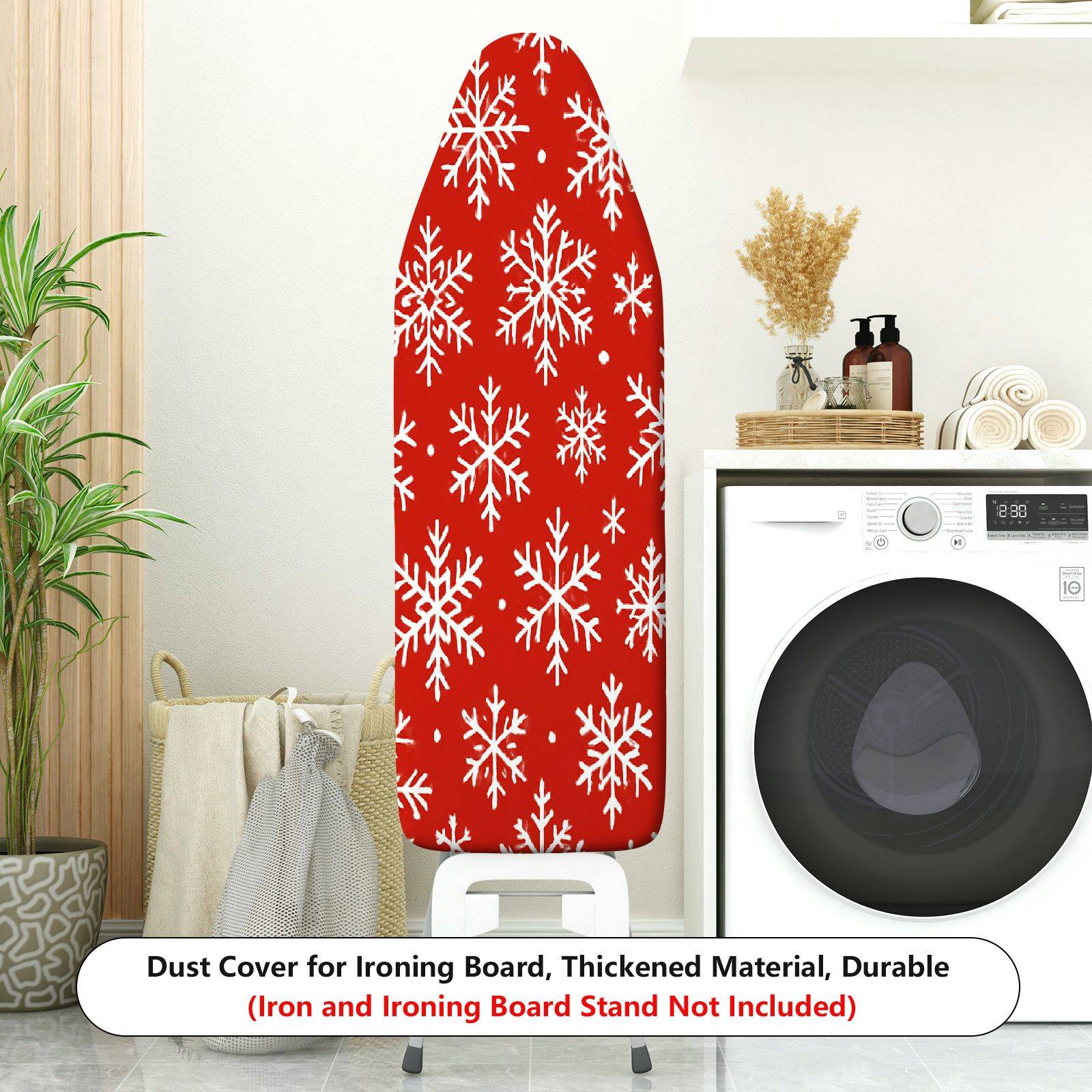 1-Piece Snowflake Christmas Red  Ironing Board Cover, Universal Size, Without Board