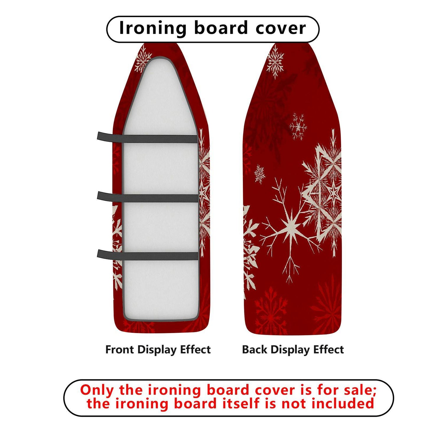 1-Piece Christmas Snowflake Red  Ironing Board Cover, Universal Size, Without Board
