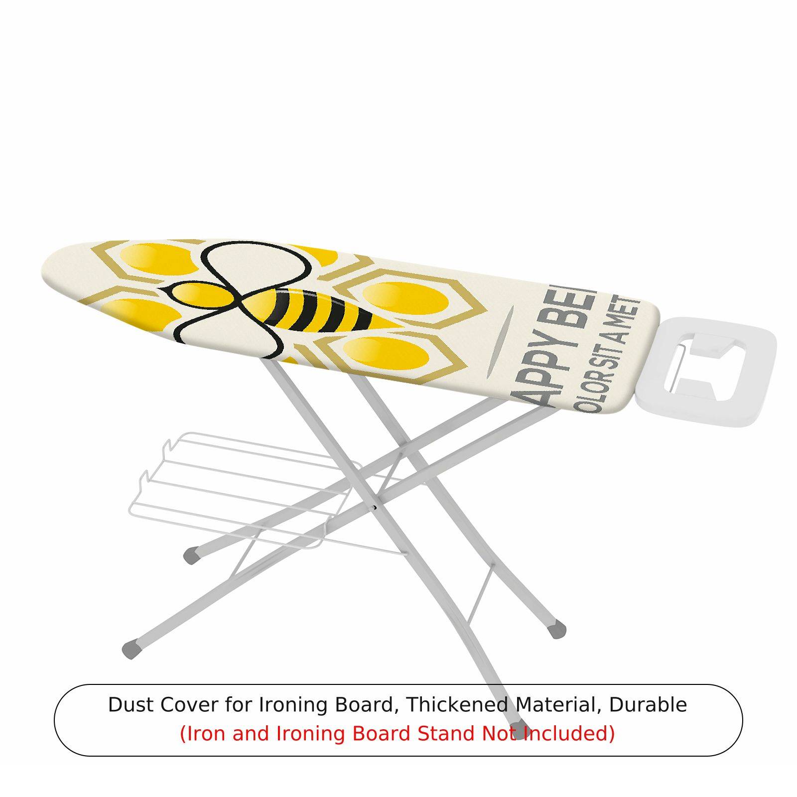 1-Piece Yellow Bee Honeycomb Pattern  Ironing Board Cover, Universal Size, Without Board