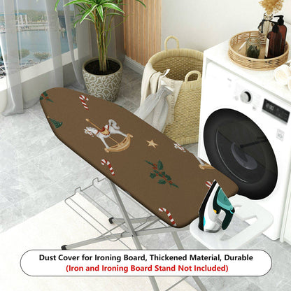 1-Piece Christmas Rocking Horse Candy Cane  Ironing Board Cover, Universal Size, Without Board