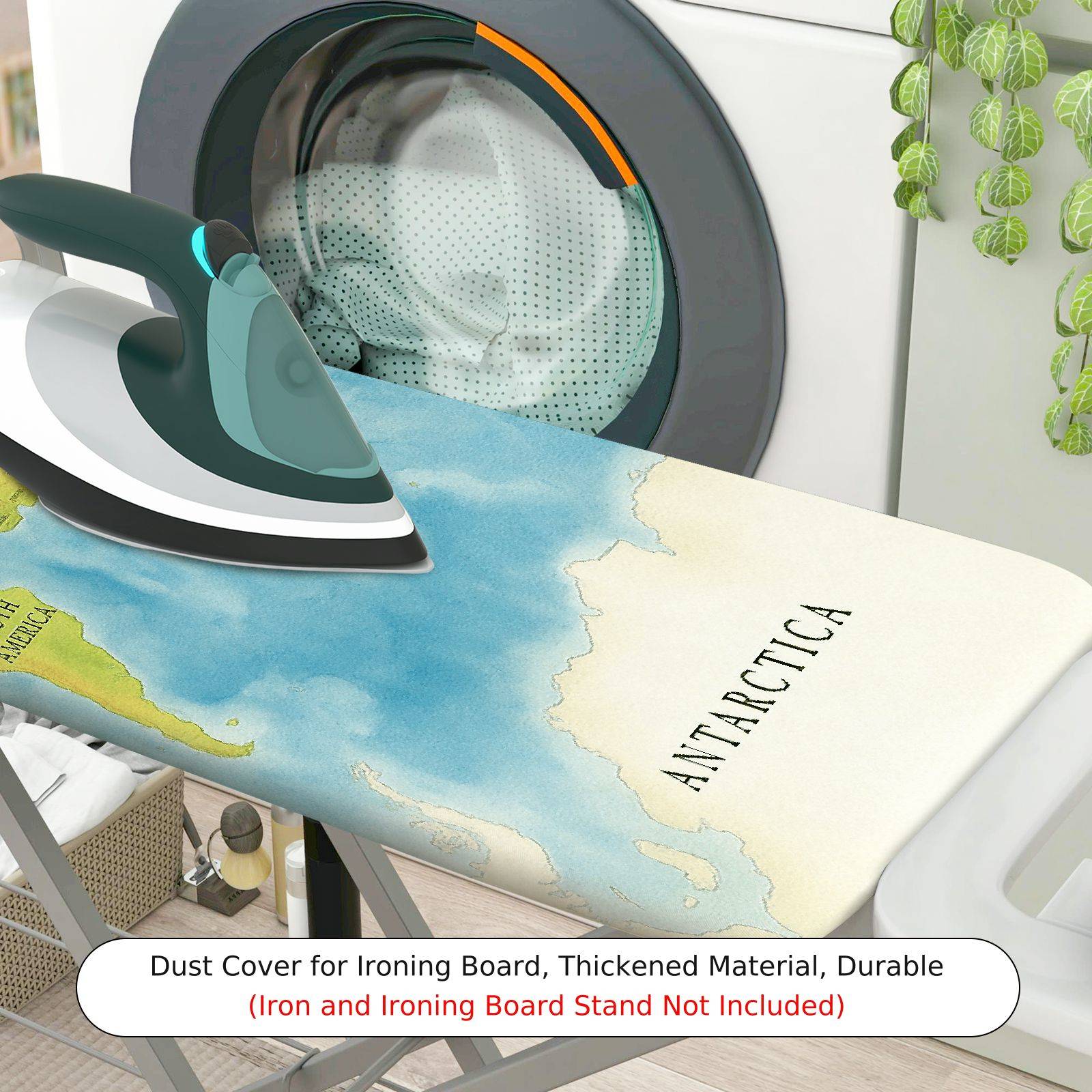 1-Piece World Map Geography Travel  Ironing Board Cover, Universal Size, Without Board