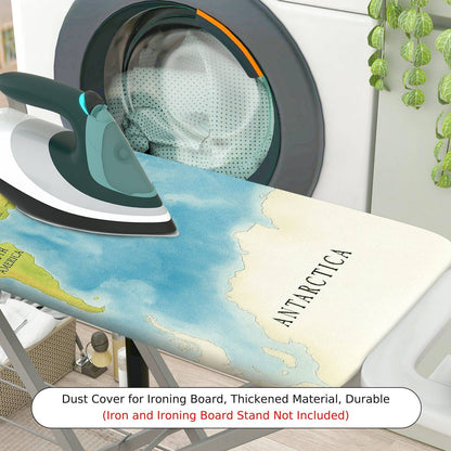 1-Piece World Map Geography Travel  Ironing Board Cover, Universal Size, Without Board