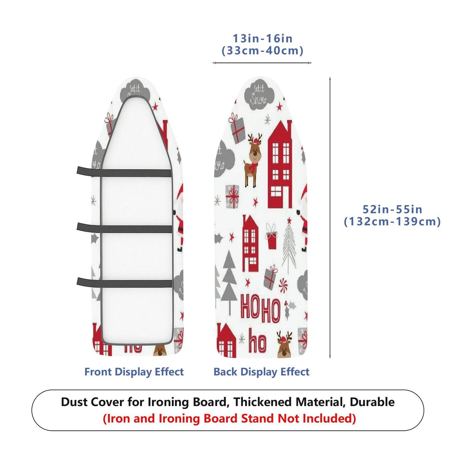 1-Piece Christmas Santa Reindeer Winter  Ironing Board Cover, Universal Size, Without Board