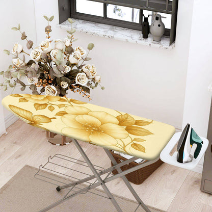 1-Piece Floral Beige Gold  Ironing Board Cover, Universal Size, Without Board