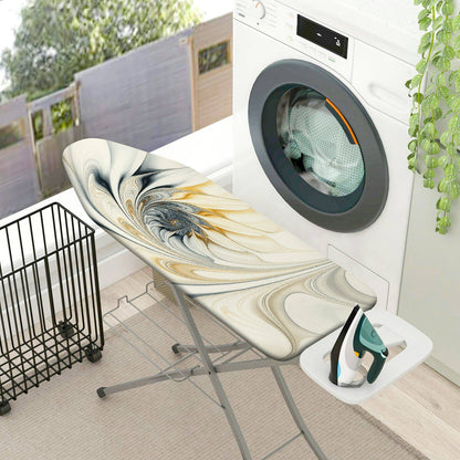 1-Piece Abstract Swirl Pattern Beige Black  Ironing Board Cover, Universal Size, Without Board