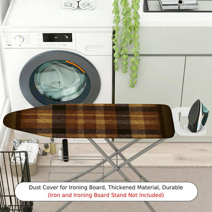 1-Piece Plaid Checkered Brown  Ironing Board Cover, Universal Size, Without Board