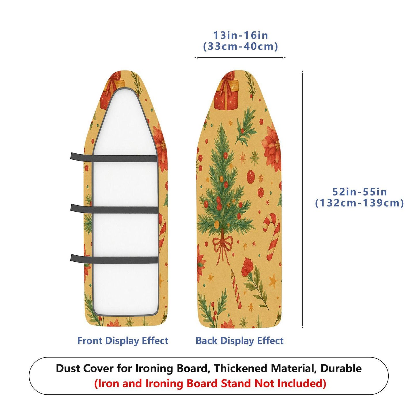 1-Piece Christmas Tree Candy Flower  Ironing Board Cover, Universal Size, Without Board