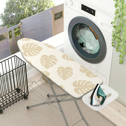 1-Piece Tropical Leaf Beige Pattern  Ironing Board Cover, Universal Size, Without Board
