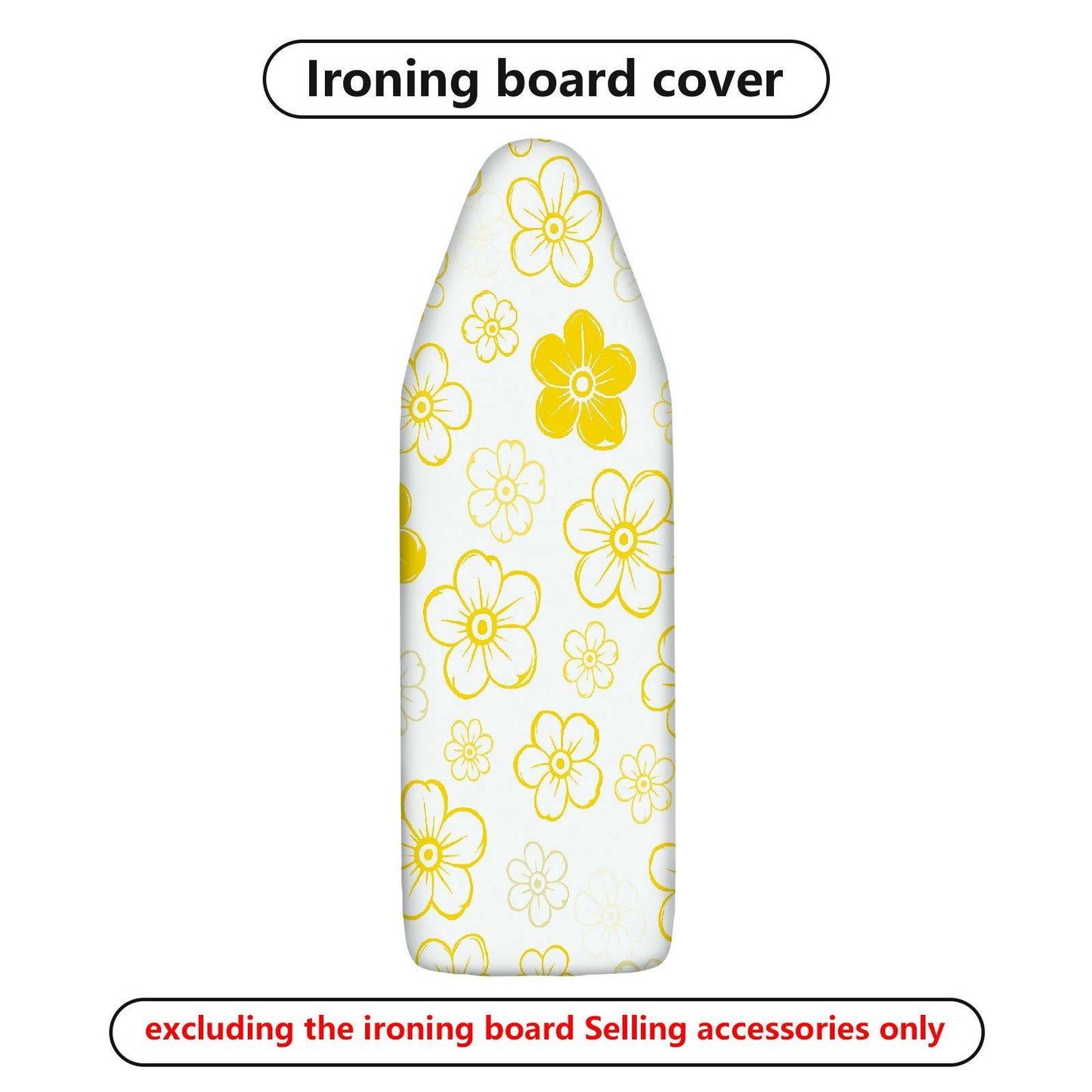 1-Piece Yellow Floral Pattern Decorative  Ironing Board Cover, Universal Size, Without Board