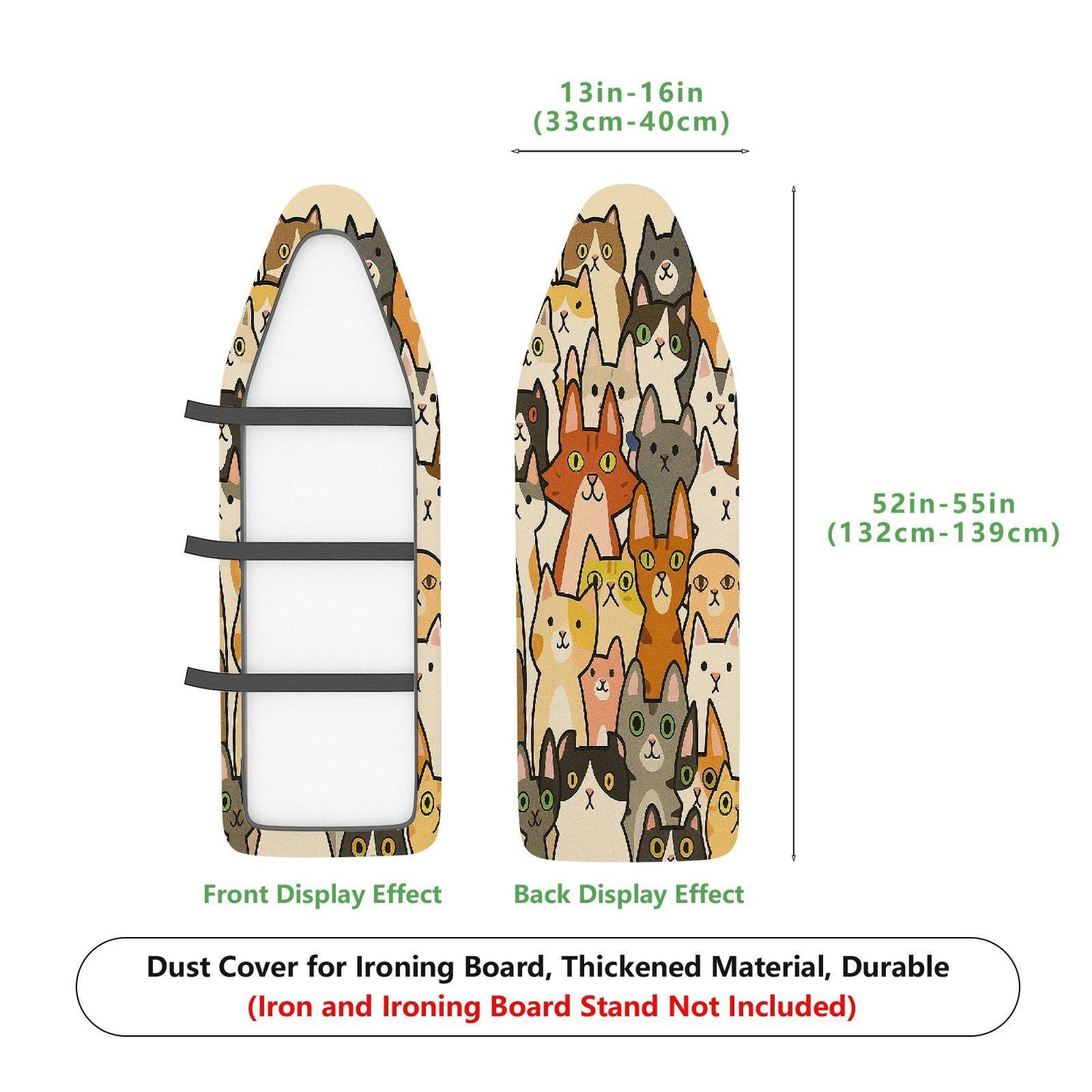 1-Piece Cats  Fun  Ironing Board Cover, Universal Size, Without Board