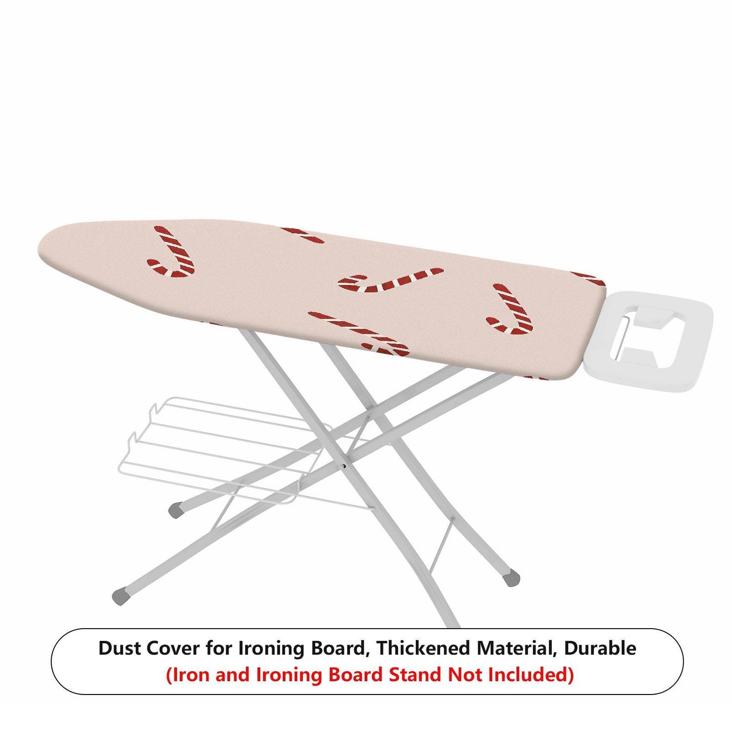 1-Piece Candy Cane Red Christmas Holiday  Ironing Board Cover, Universal Size, Without Board