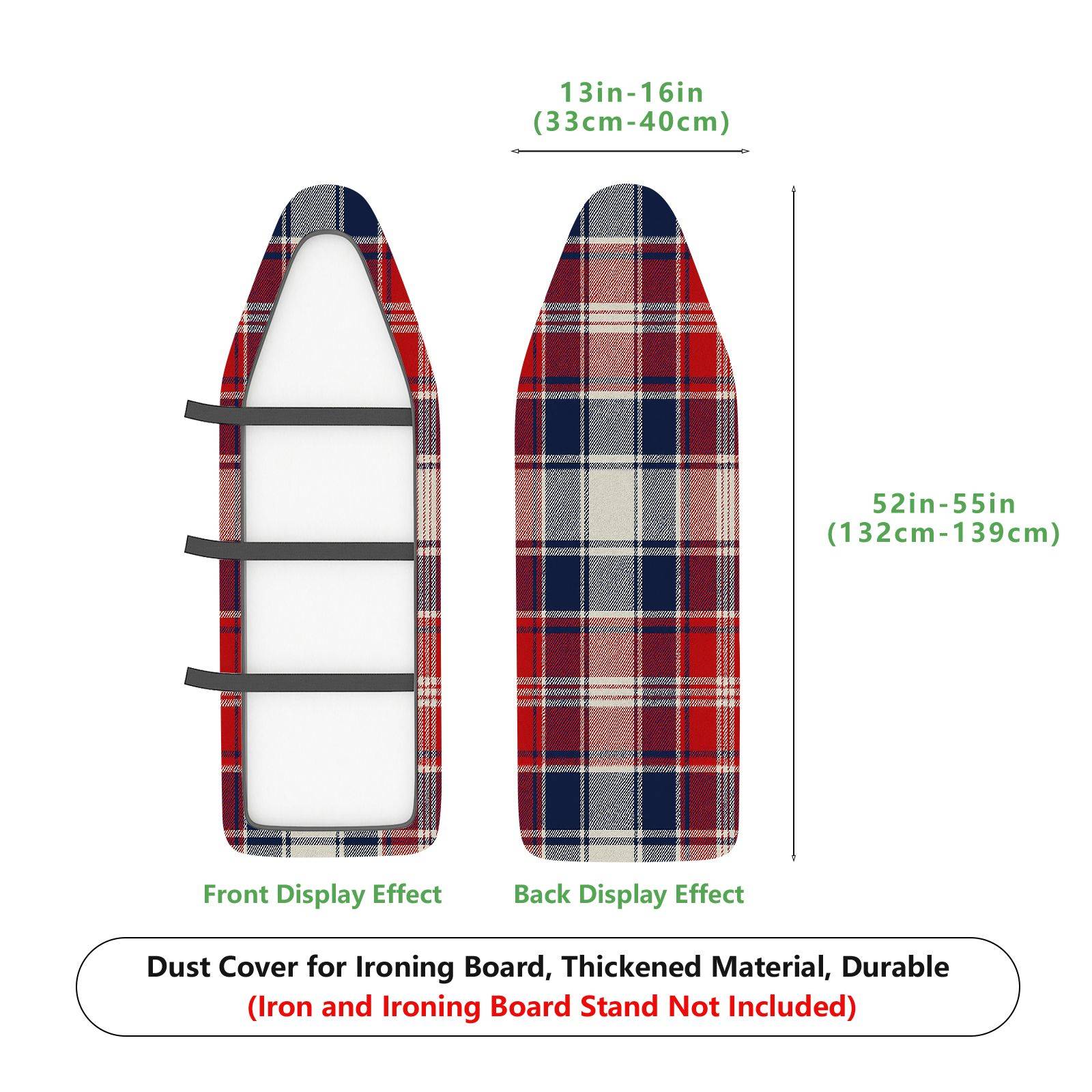 1-Piece Plaid Red Blue  Ironing Board Cover, Universal Size, Without Board
