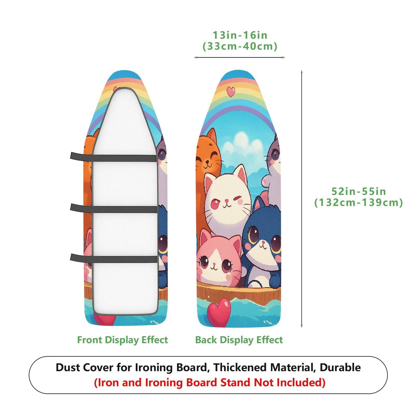 1-Piece Cute  Cat Rainbow  Ironing Board Cover, Universal Size, Without Board